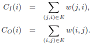 weighted in degree and out degree